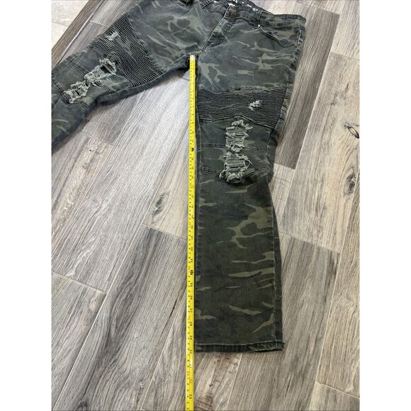 Raw X Standard Straight Leg Rock Military Green Camo Jeans Size 36/30 - Picture 12 of 12